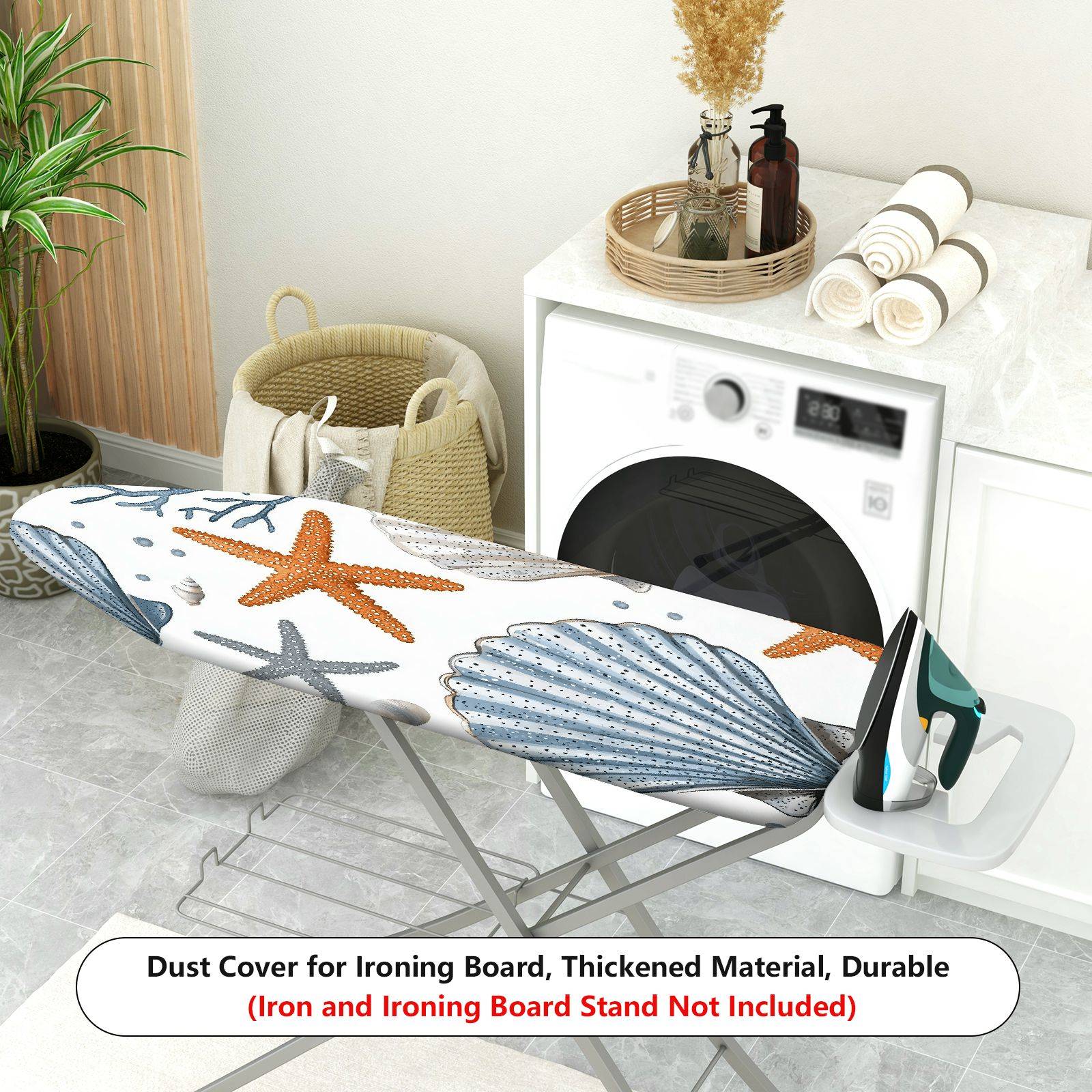 1-Piece Seashell Starfish Coral  Ironing Board Cover, Universal Size, Without Board
