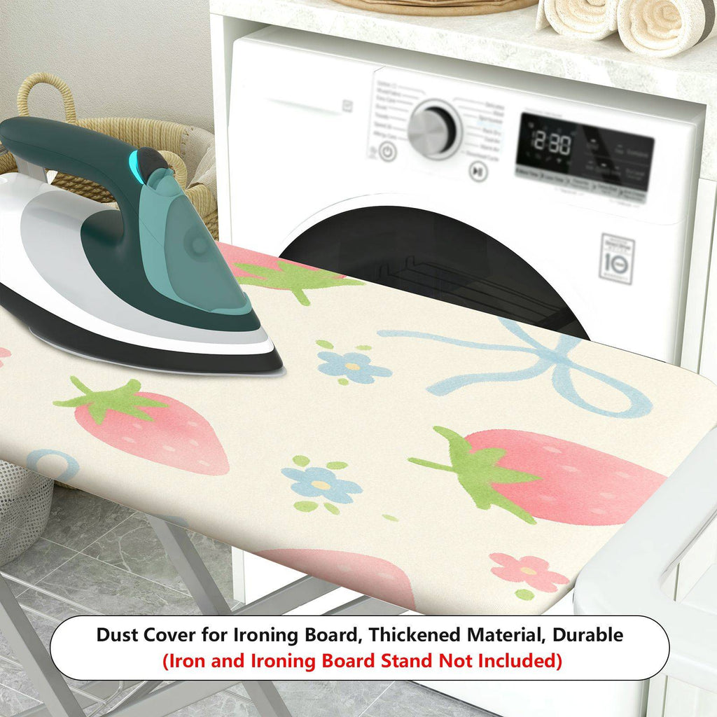 1-Piece Strawberry Floral Ribbon  Ironing Board Cover, Universal Size, Without Board