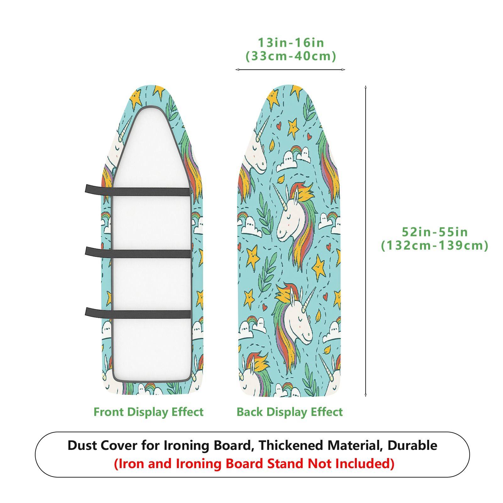 1-Piece Unicorn Star Colorful  Ironing Board Cover, Universal Size, Without Board
