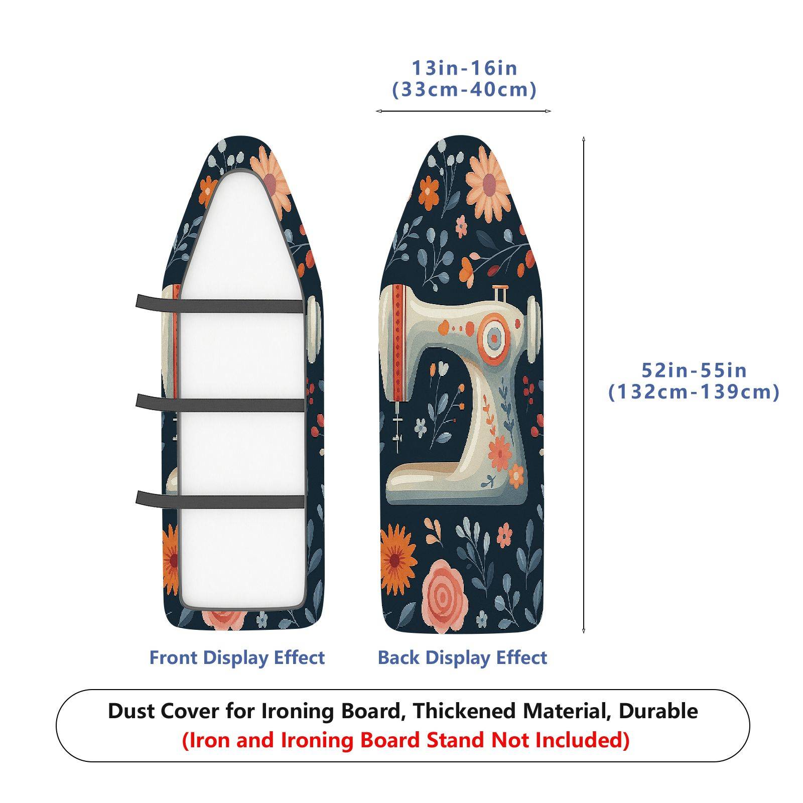 1-Piece Sewing floral retro  Ironing Board Cover, Universal Size, Without Board
