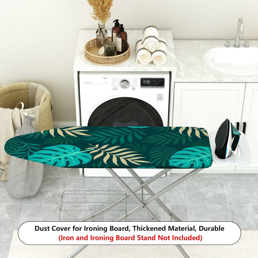 1-Piece Tropical Leaf Plant Pattern Green  Ironing Board Cover, Universal Size, Without Board