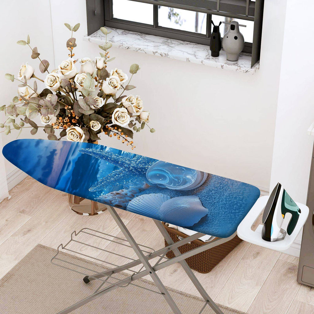 1-Piece Ocean Shell Starfish  Ironing Board Cover, Universal Size, Without Board