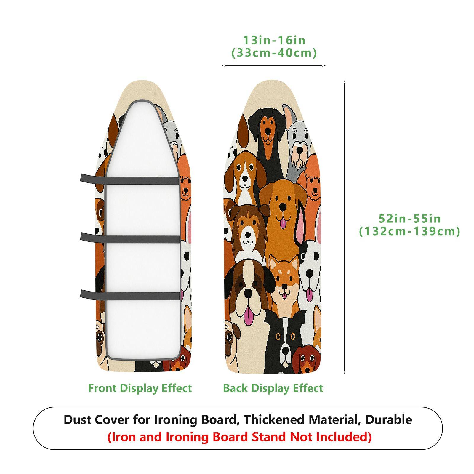 1-Piece Cute Dogs  Fun  Ironing Board Cover, Universal Size, Without Board