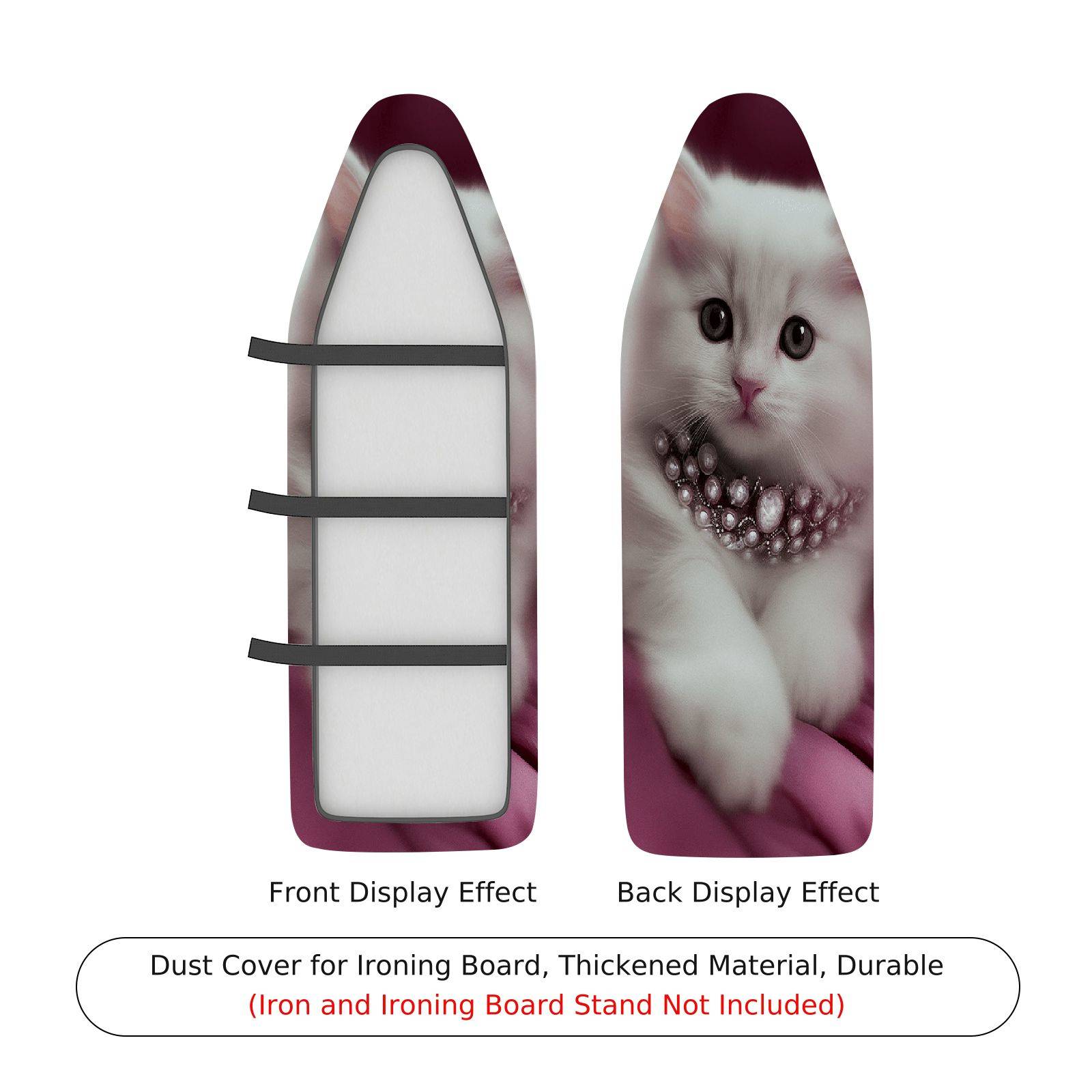 1-Piece Cat Jewel Pink  Ironing Board Cover, Universal Size, Without Board
