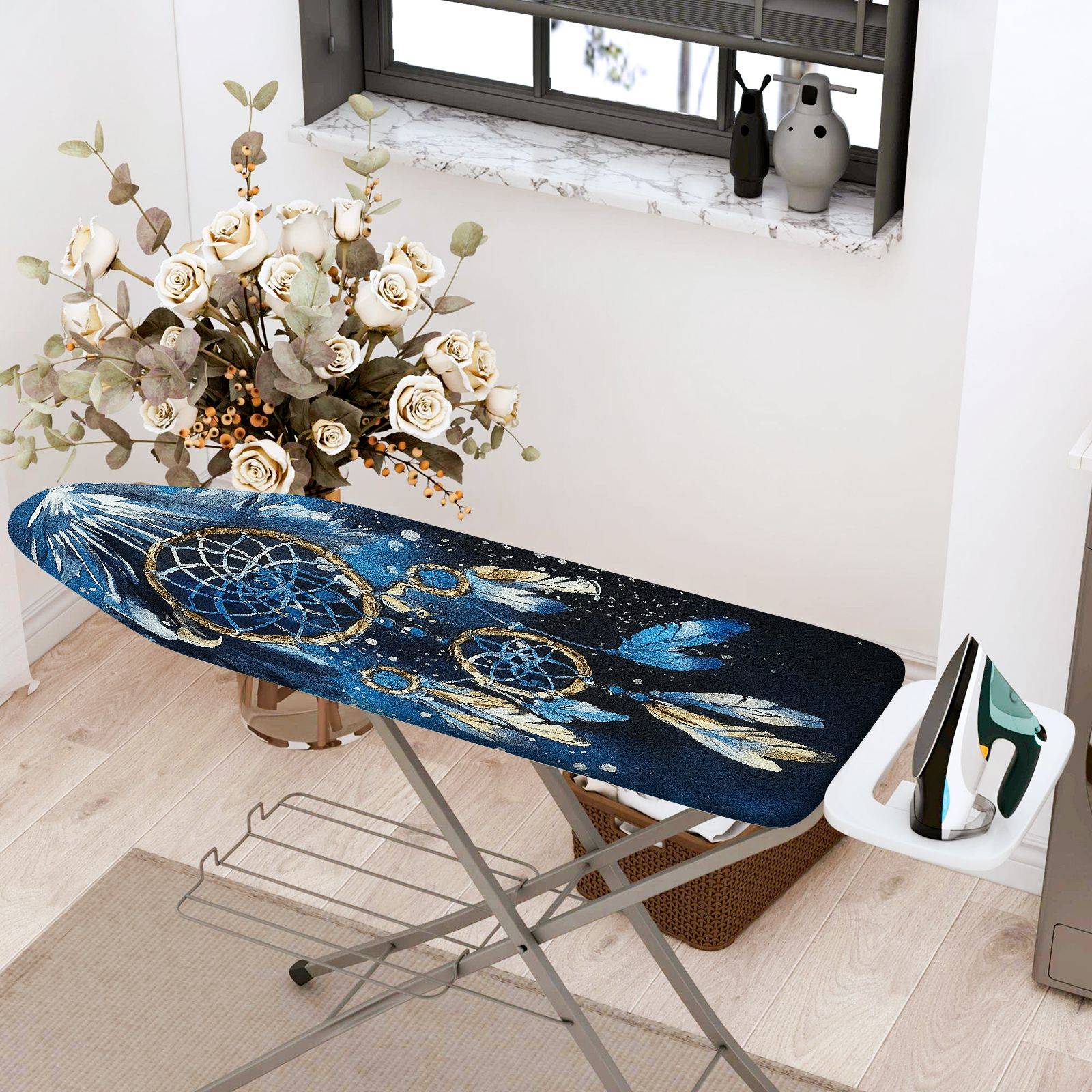 1-Piece Dreamcatcher Feathers Night  Ironing Board Cover, Universal Size, Without Board