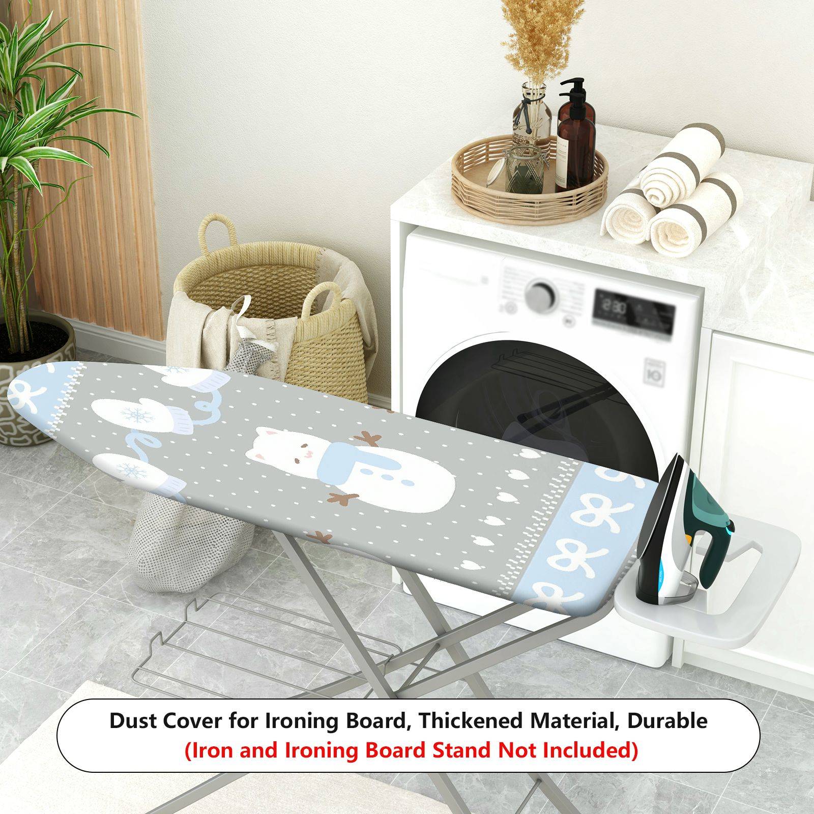 1-Piece Snowflake Mittens Cat  Ironing Board Cover, Universal Size, Without Board