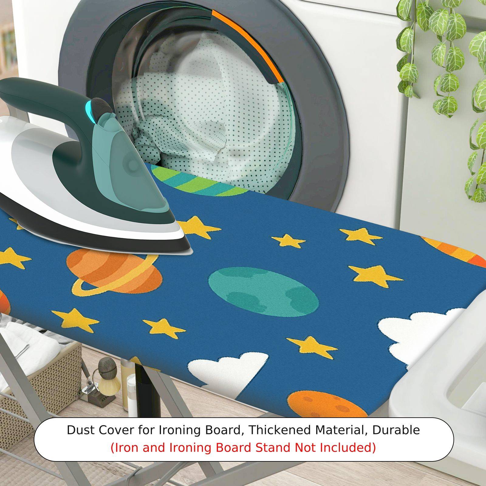 1-Piece Space Stars Planets  Ironing Board Cover, Universal Size, Without Board