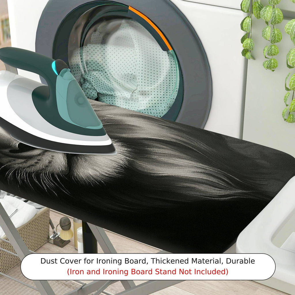 1-Piece Lion Animal Art Black  Ironing Board Cover, Universal Size, Without Board