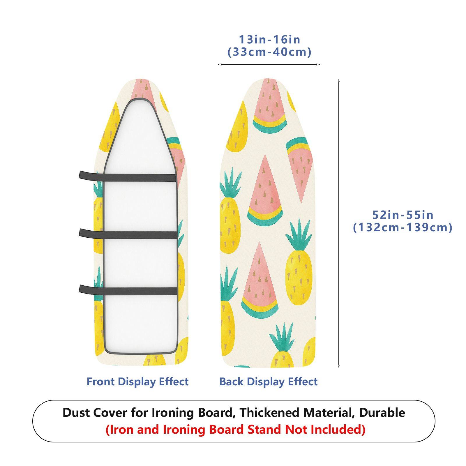 1-Piece Watermelon Pineapple Tropical  Ironing Board Cover, Universal Size, Without Board