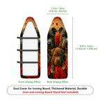 1-Piece Dogs Roses Art  Ironing Board Cover, Universal Size, Without Board
