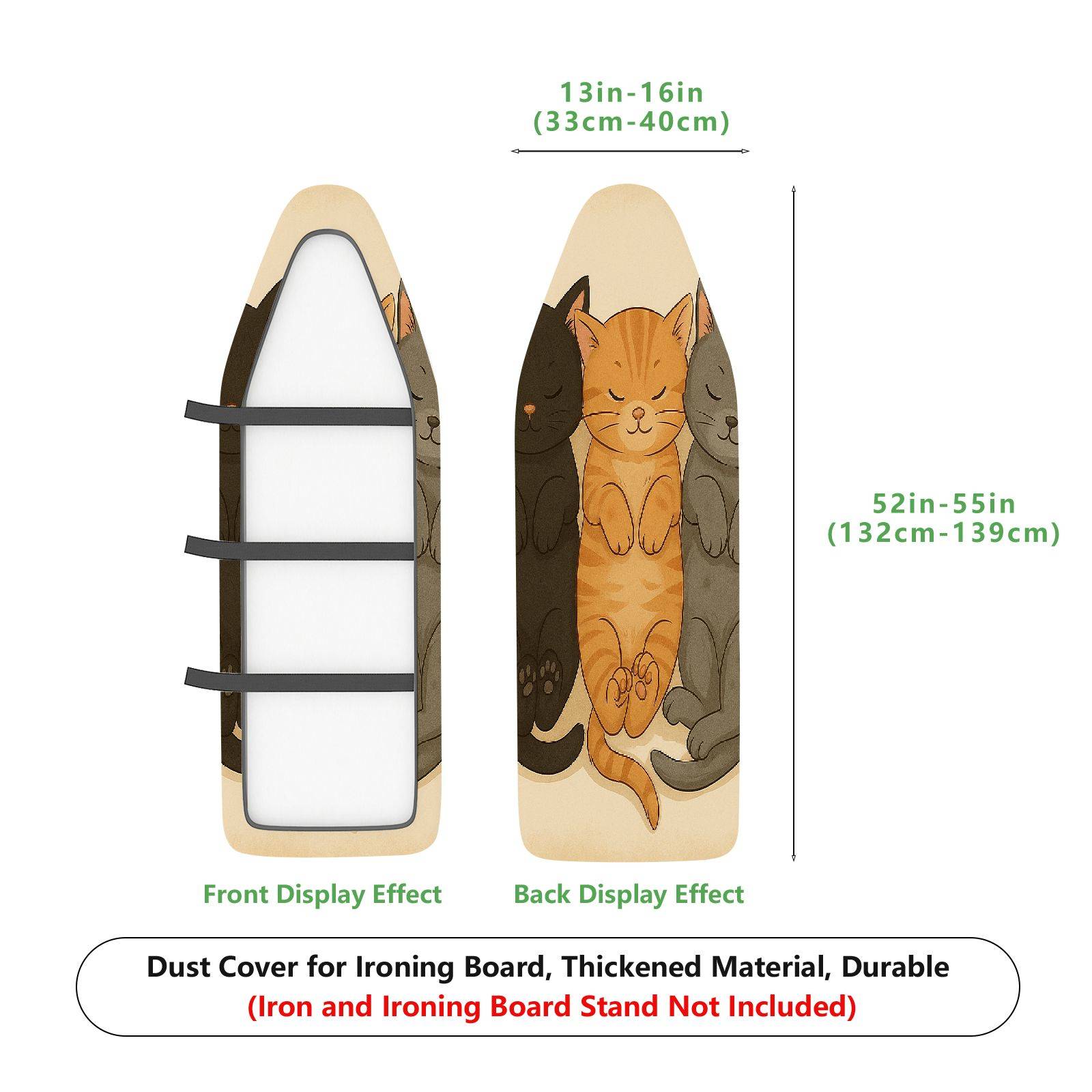 1-Piece Cat Kitten Feline  Ironing Board Cover, Universal Size, Without Board
