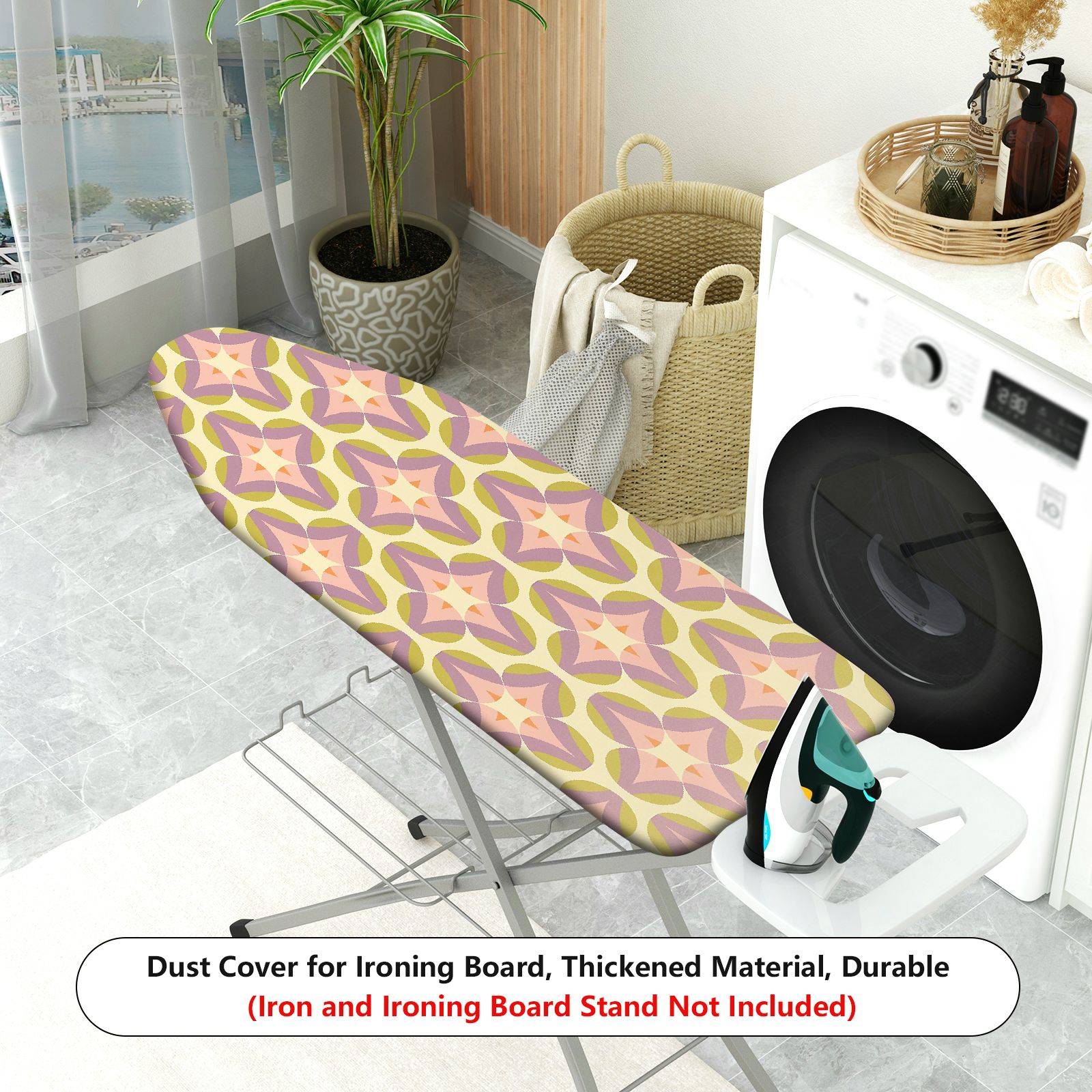 1-Piece Geometric Floral Star Pattern  Ironing Board Cover, Universal Size, Without Board
