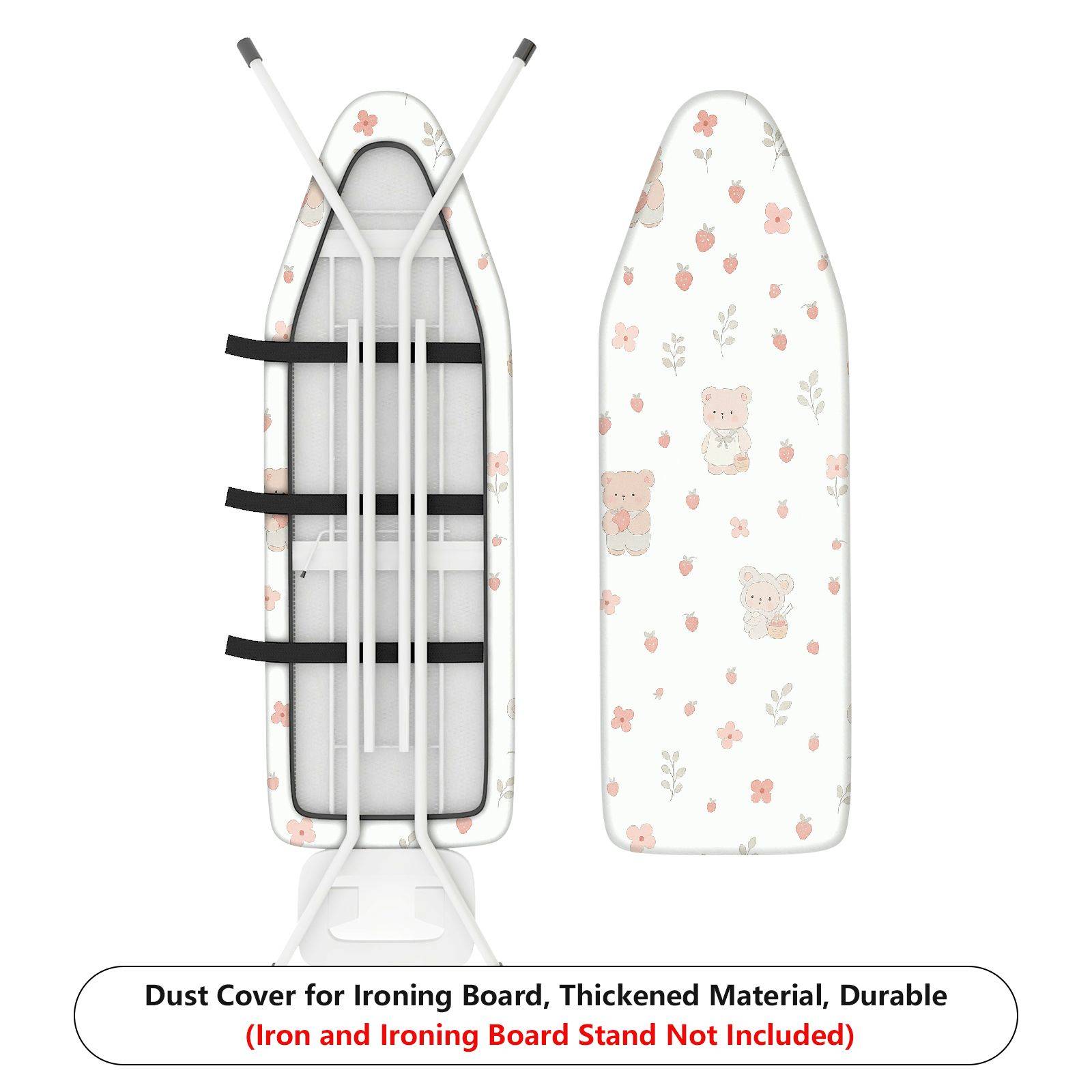 1-Piece Cute Bear Floral Strawberry  Ironing Board Cover, Universal Size, Without Board