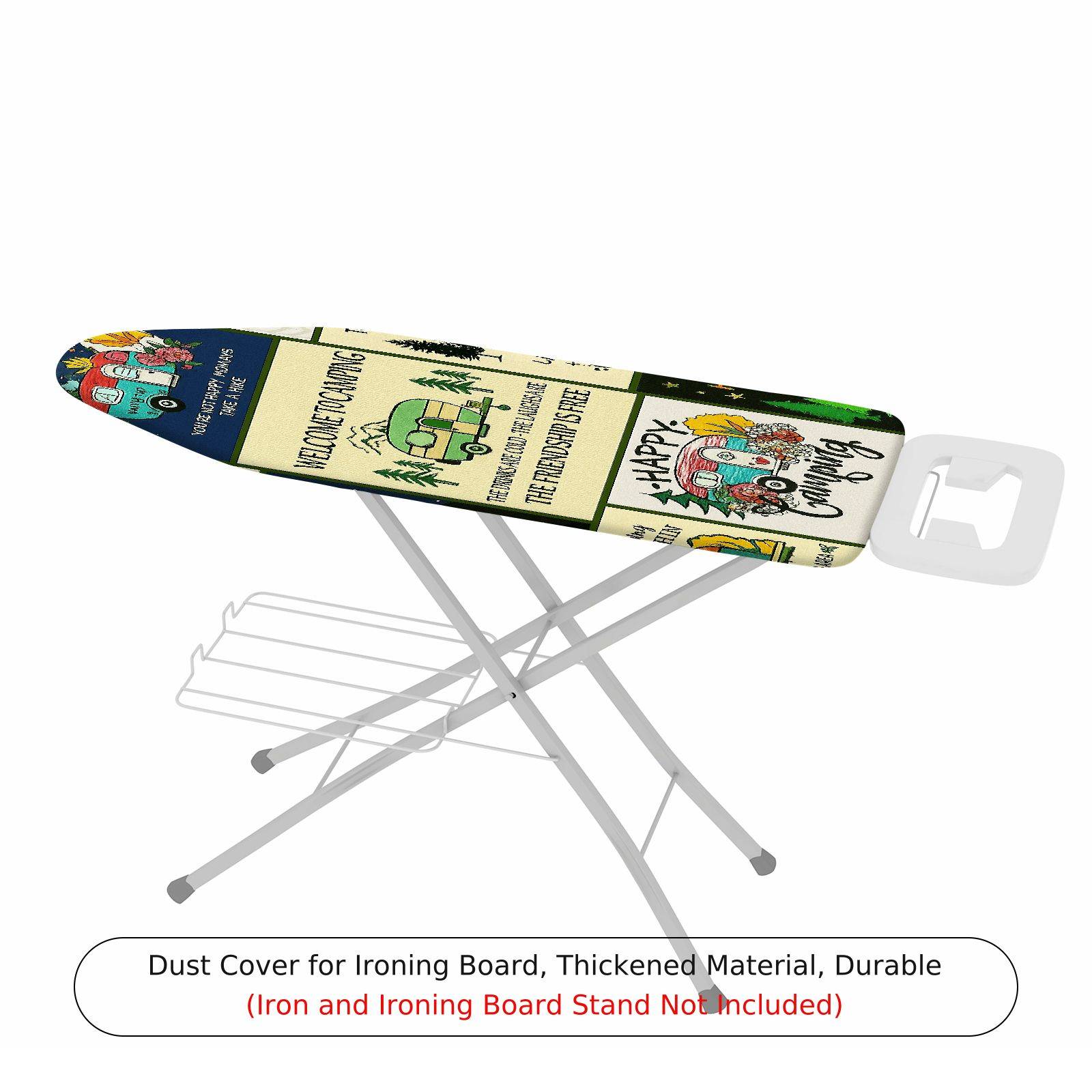 1-Piece Retro Camper  Happy  Ironing Board Cover, Universal Size, Without Board