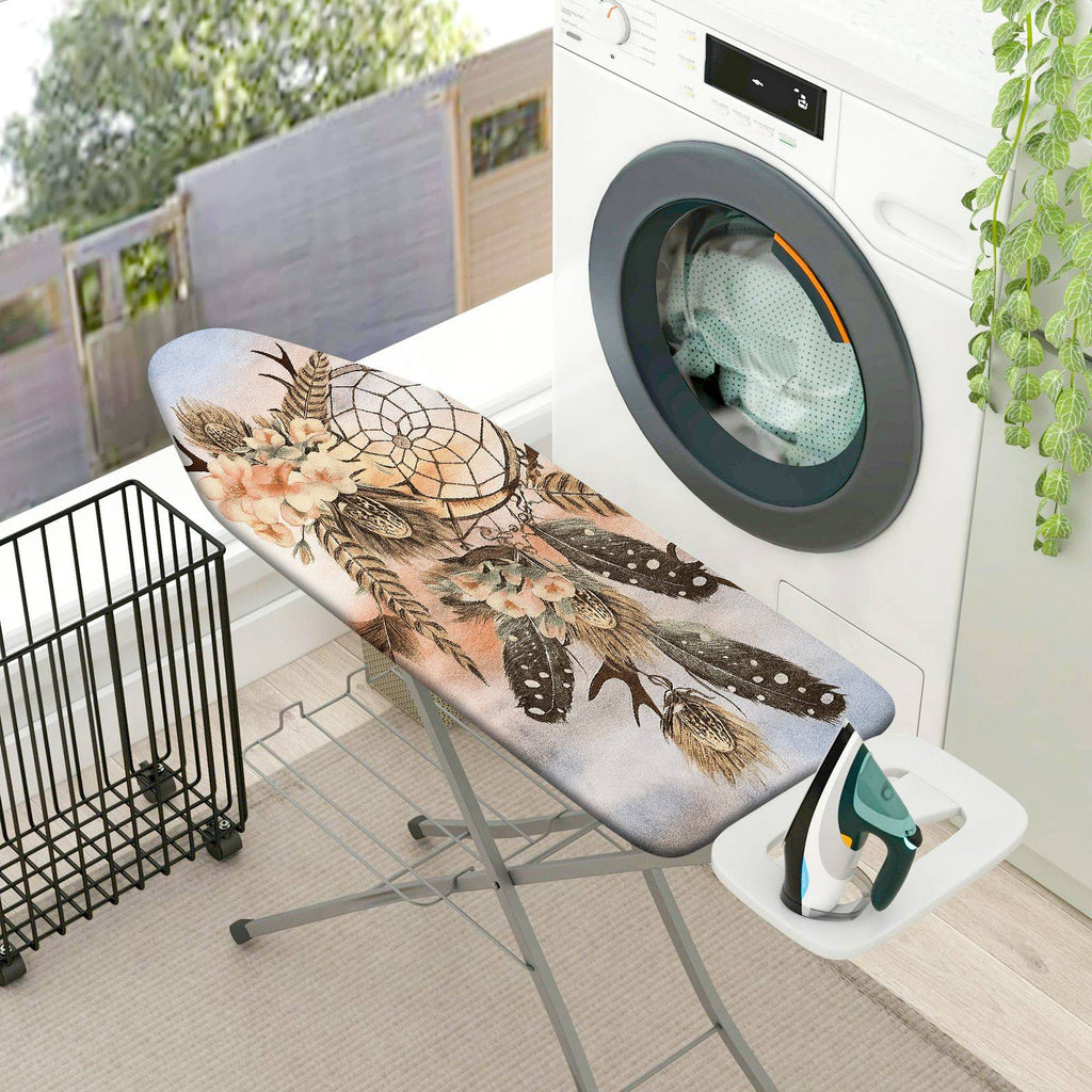 1-Piece Dreamcatcher Floral Feather  Ironing Board Cover, Universal Size, Without Board