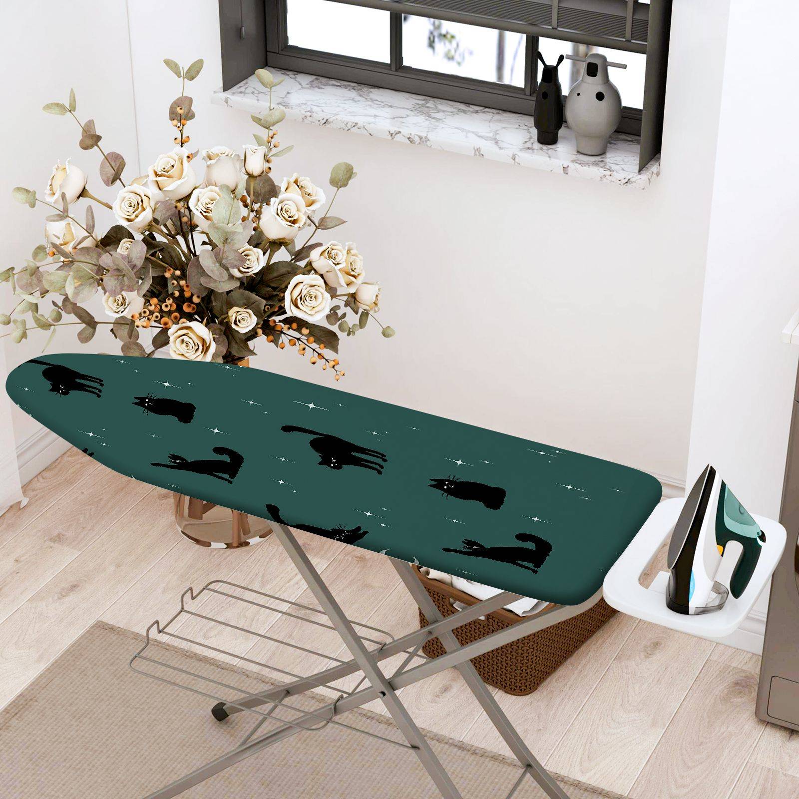 1-Piece Cat Moon Star  Ironing Board Cover, Universal Size, Without Board