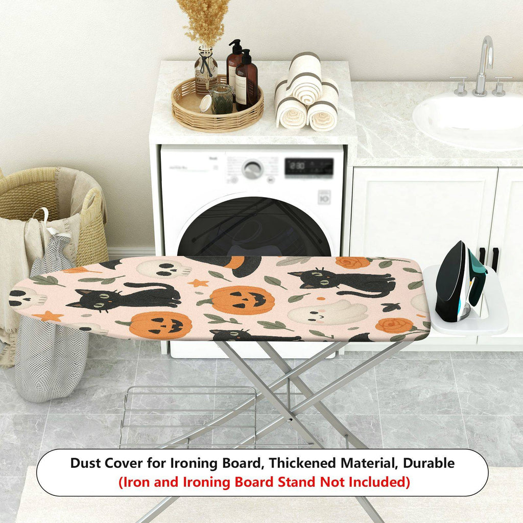1-Piece Halloween Black Cat Pumpkin Ghost  Ironing Board Cover, Universal Size, Without Board