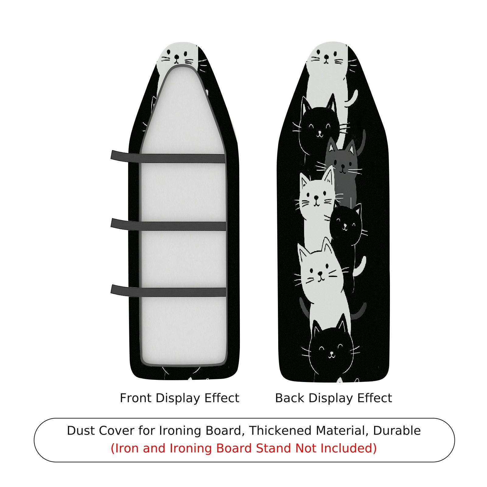 1-Piece Cat Black White  Ironing Board Cover, Universal Size, Without Board