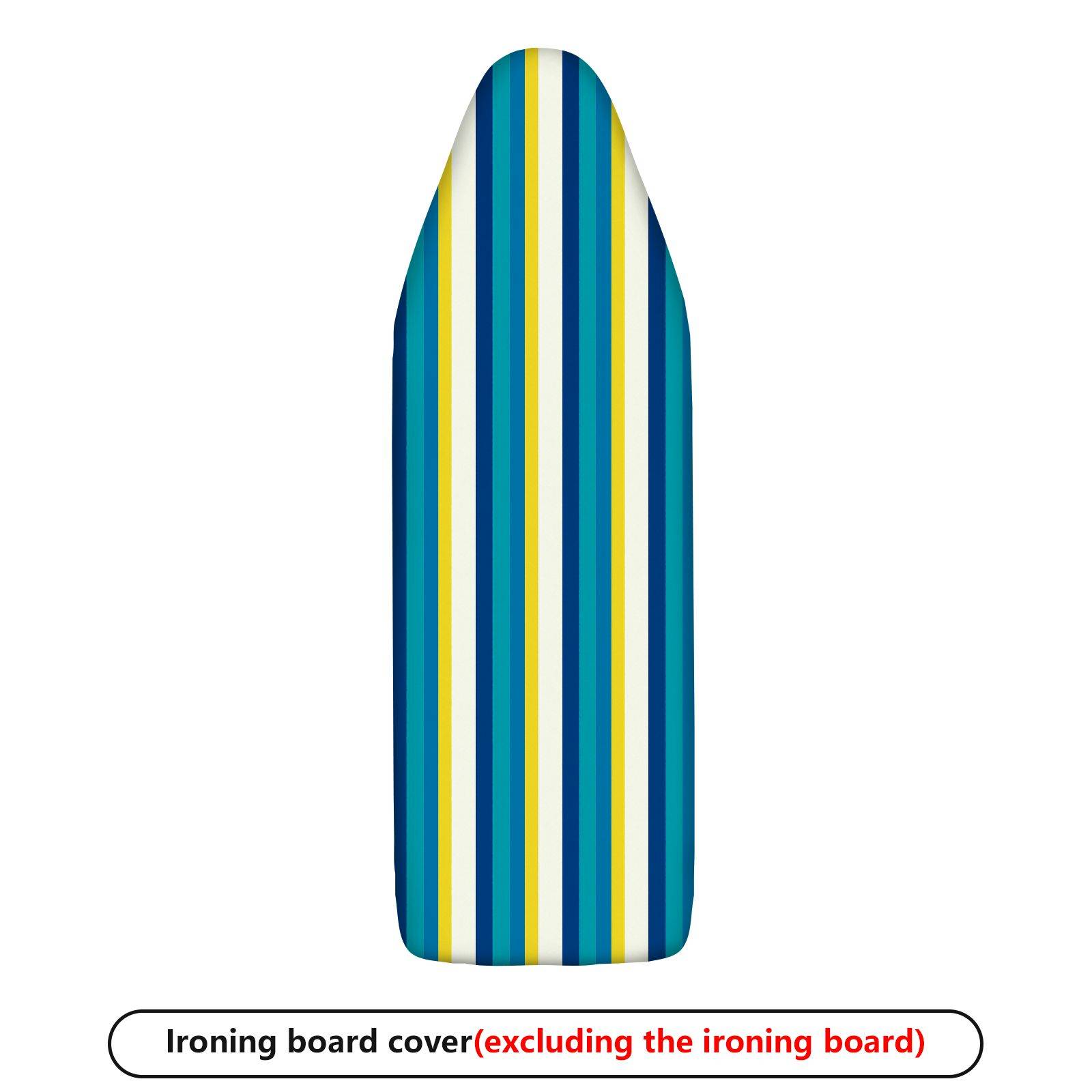 1-Piece Striped Blue Yellow Minimalist  Ironing Board Cover, Universal Size, Without Board
