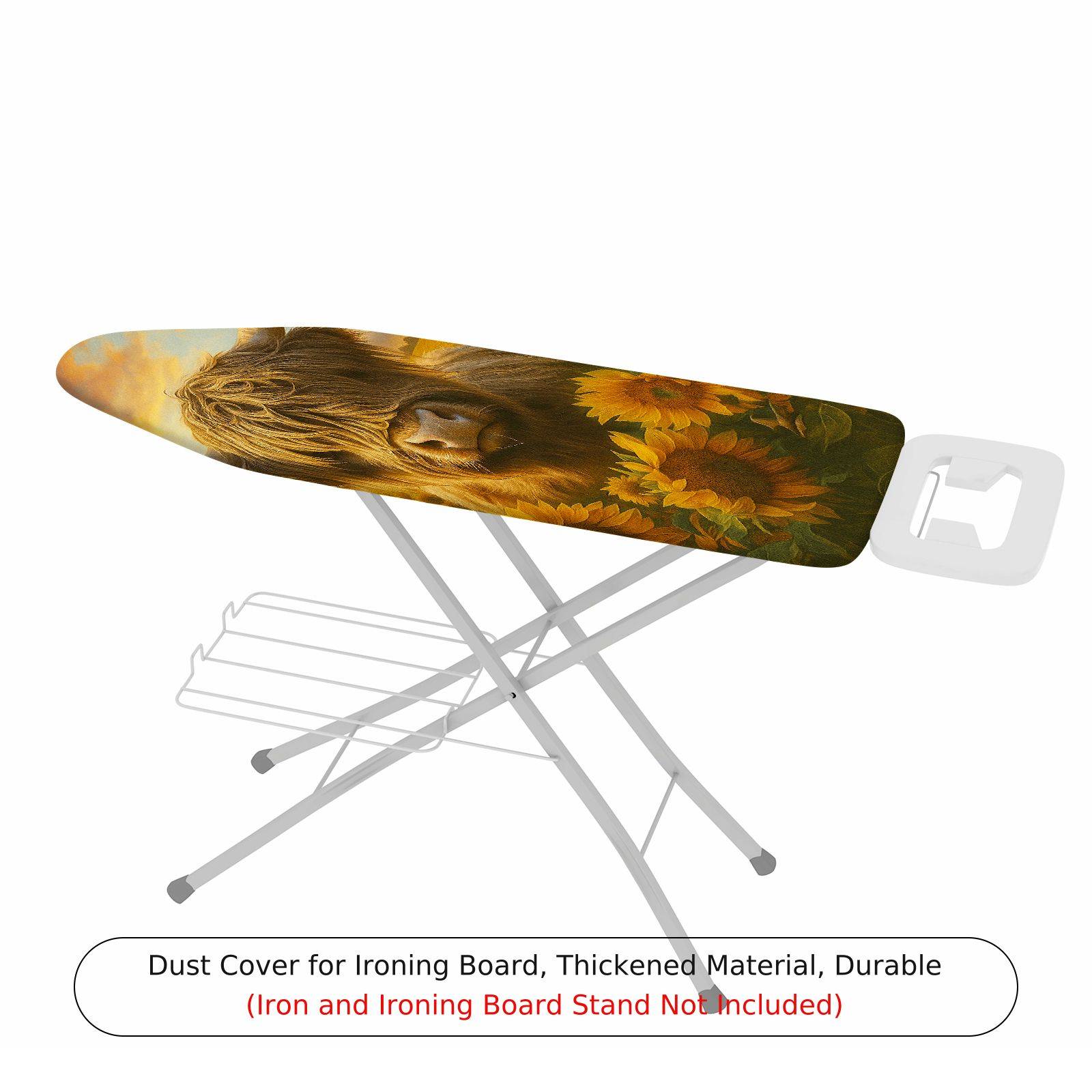 1-Piece Highland Cattle Sunflowers Rural  Ironing Board Cover, Universal Size, Without Board