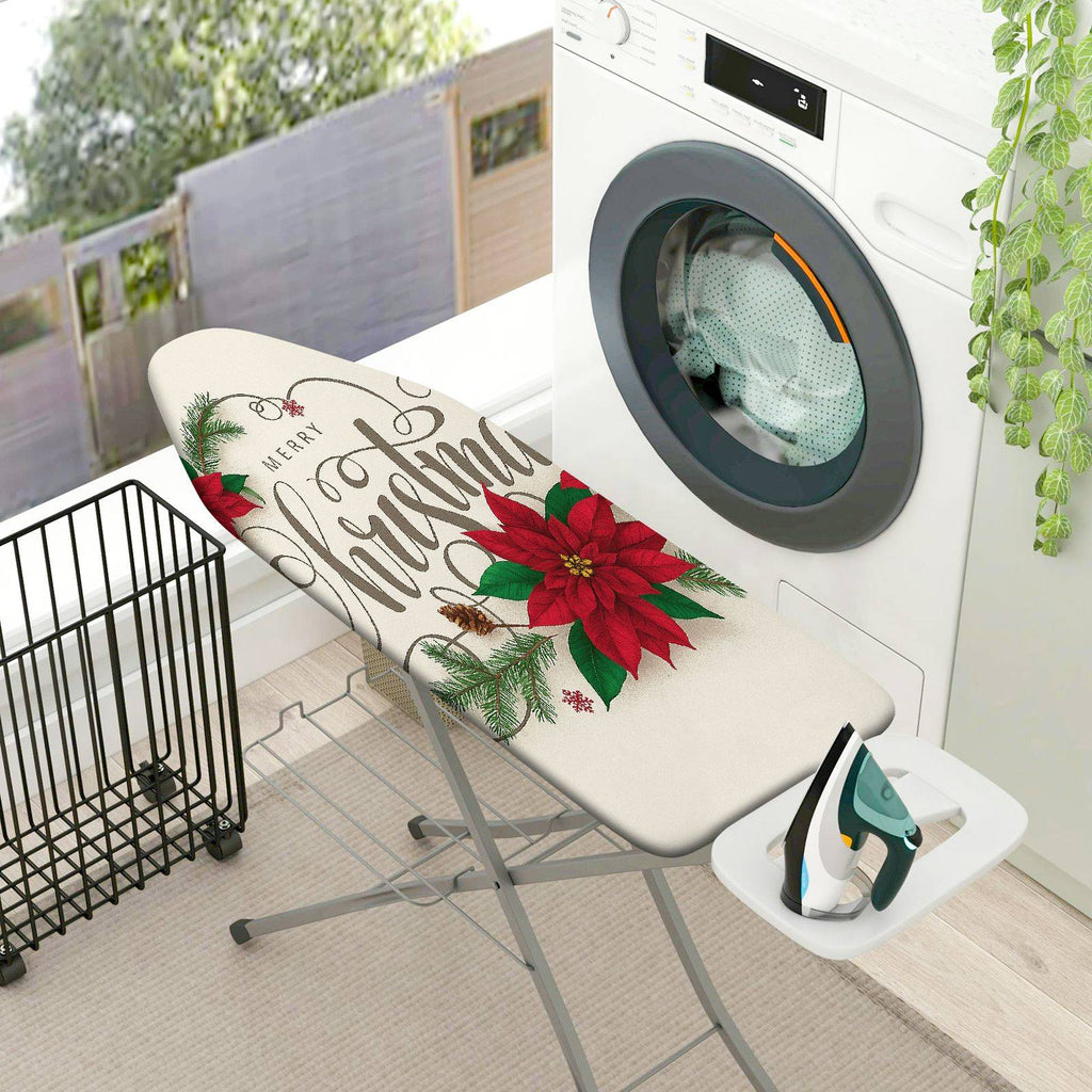 1-Piece Christmas Floral Red  Ironing Board Cover, Universal Size, Without Board