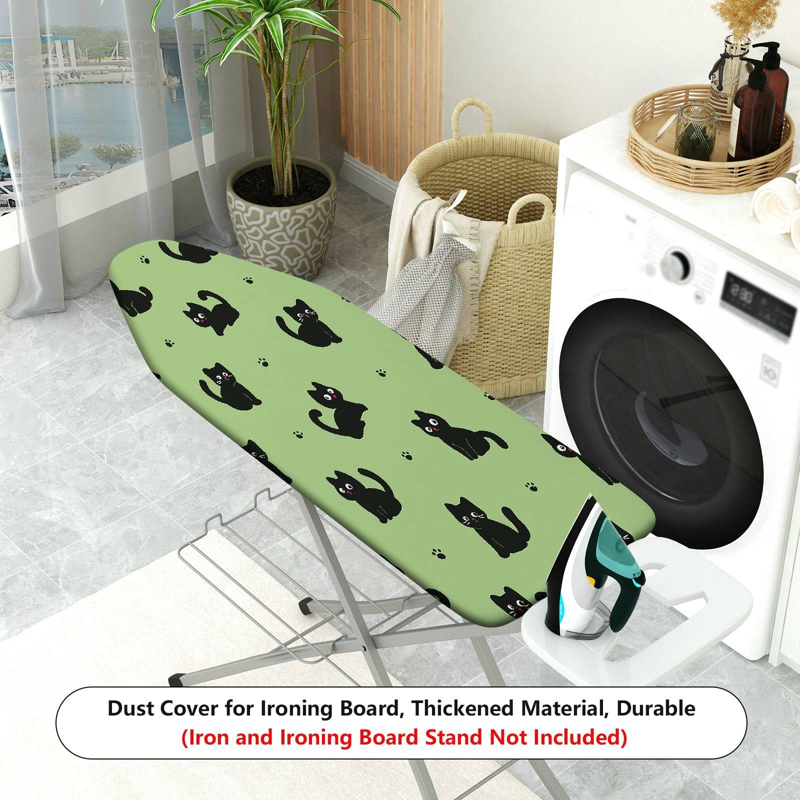 1-Piece Black Cat Paw Print  Ironing Board Cover, Universal Size, Without Board