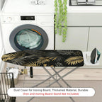 1-Piece Tropical Leaves Black Gold  Ironing Board Cover, Universal Size, Without Board