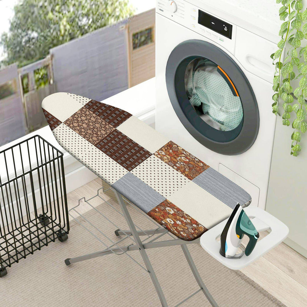 1-Piece Patchwork Geometric Retro  Ironing Board Cover, Universal Size, Without Board