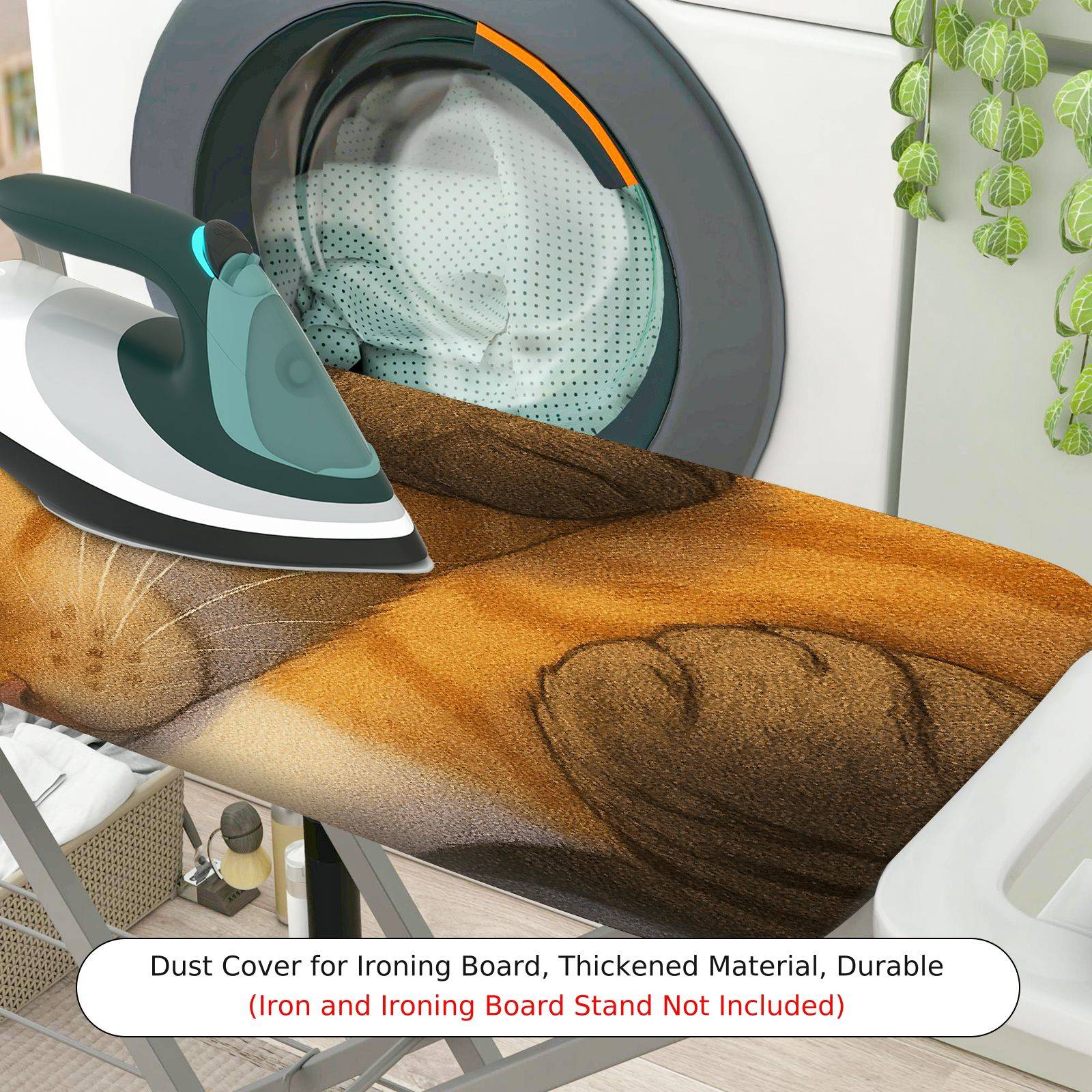 1-Piece Cute Cat Sleeping Peaceful  Ironing Board Cover, Universal Size, Without Board