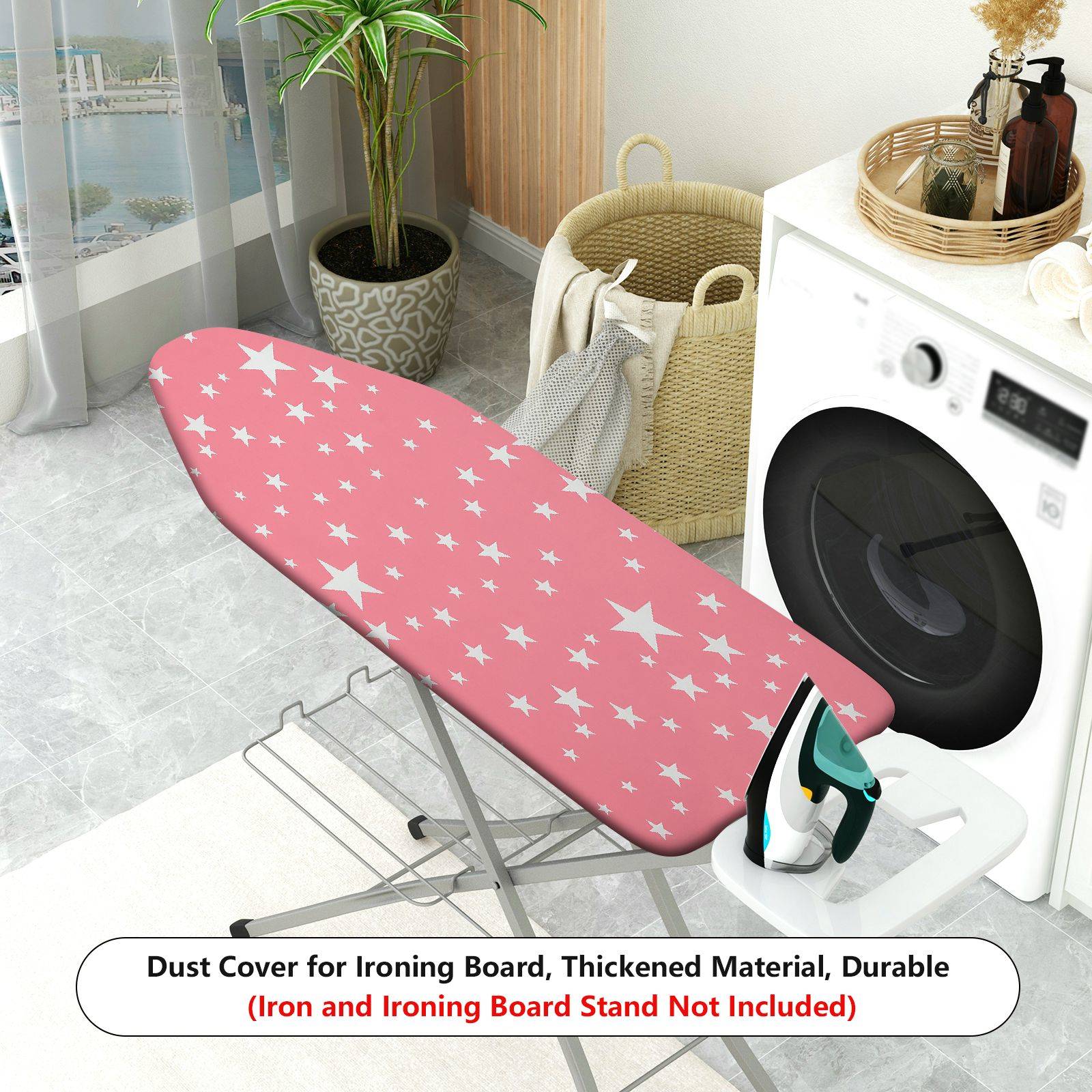 1-Piece Pink Star Pattern Sky Galaxy  Ironing Board Cover, Universal Size, Without Board