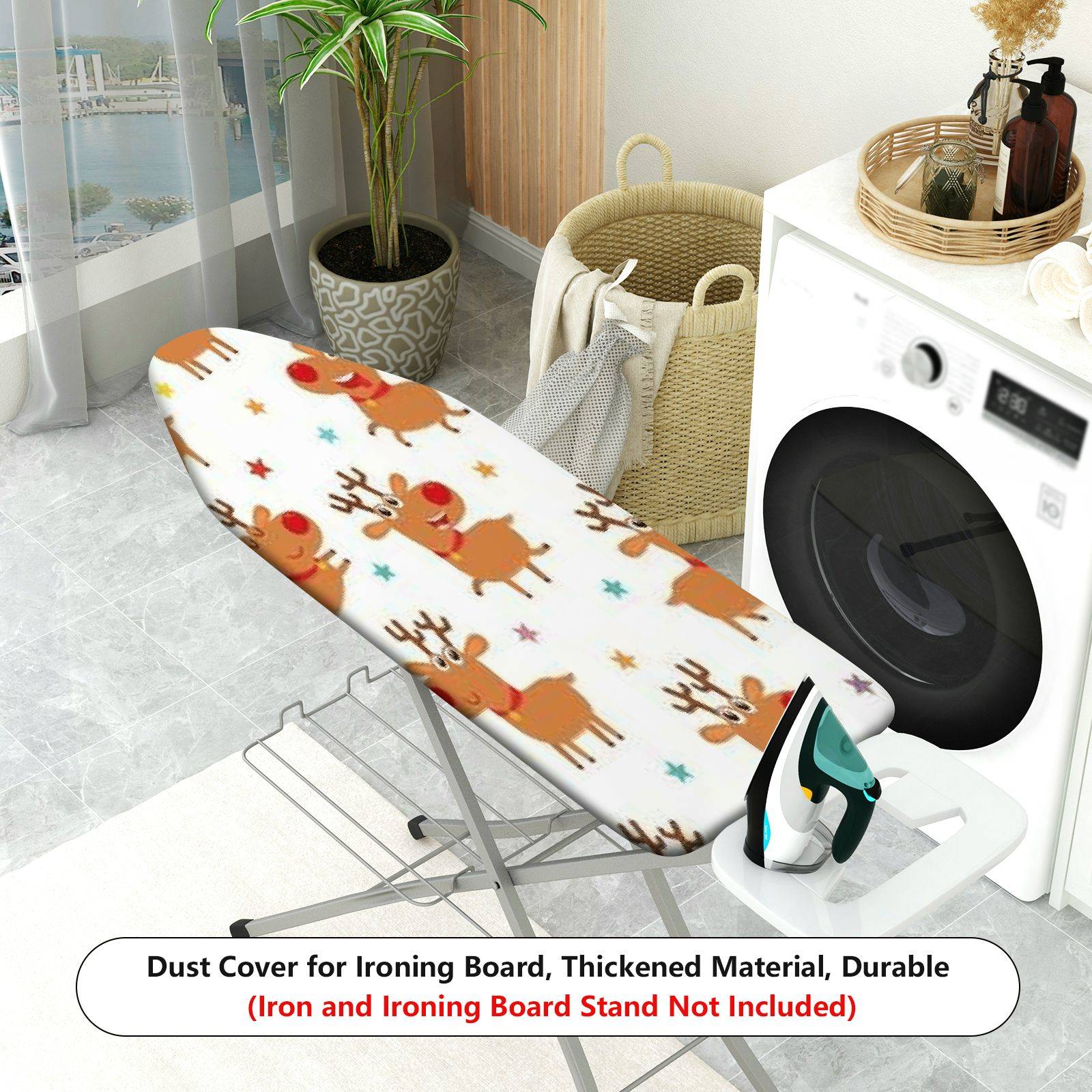 1-Piece Reindeer Festive Star  Ironing Board Cover, Universal Size, Without Board