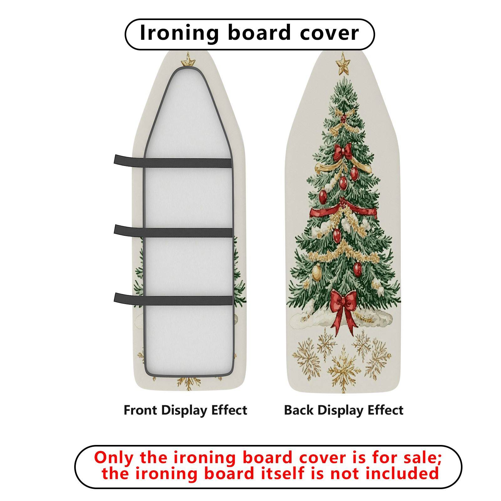 1-Piece Christmas Tree Holiday Decoration Winter Theme  Ironing Board Cover, Universal Size, Without Board