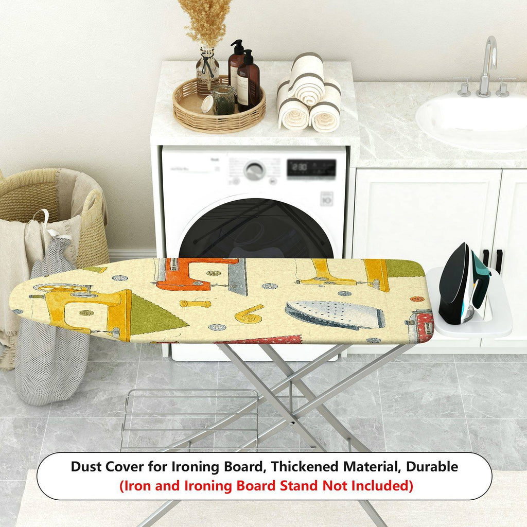 1-Piece Sewing Machine Pattern Retro Style Colorful Design  Ironing Board Cover, Universal Size, Without Board