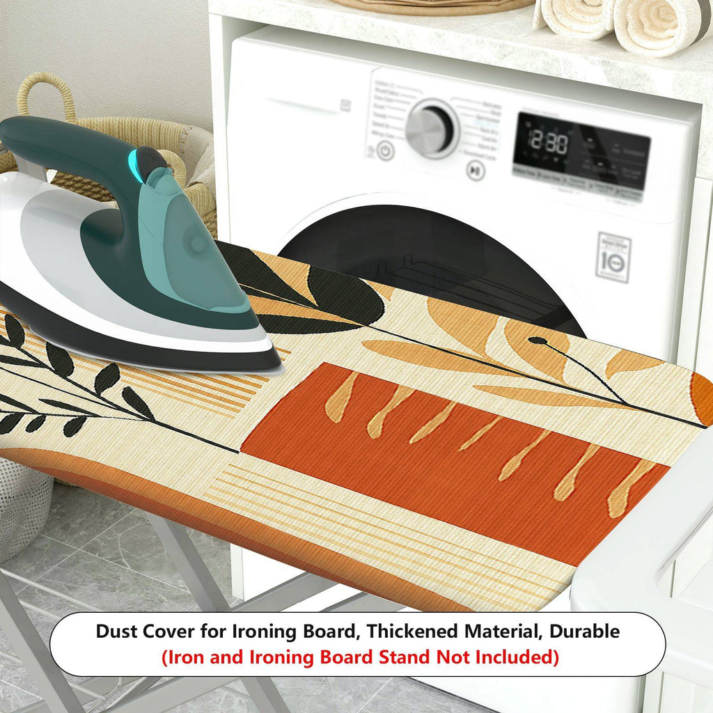1-Piece Retro Orange Leaf Pattern Contemporary  Ironing Board Cover, Universal Size, Without Board