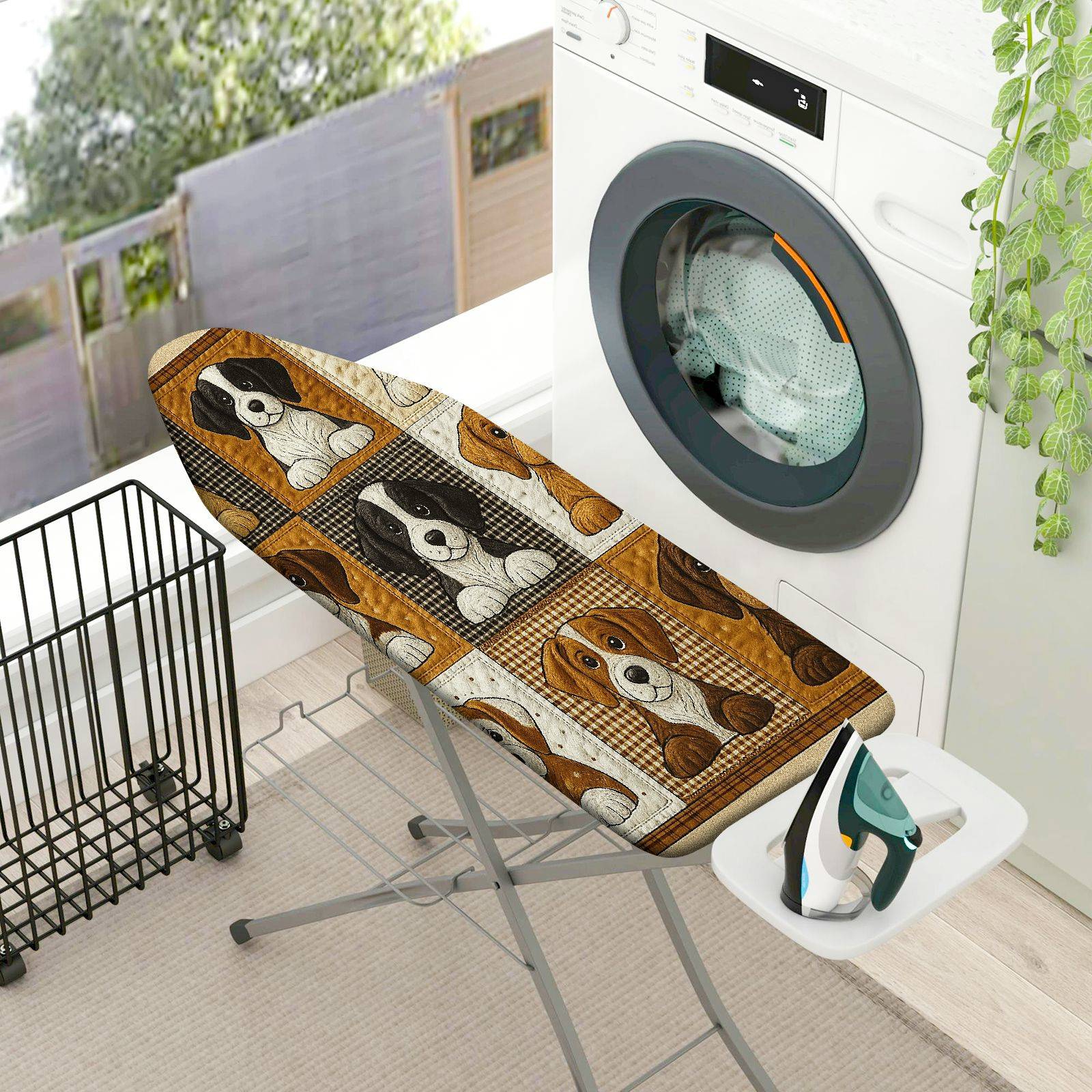 1-Piece Dog Print  Brown  Ironing Board Cover, Universal Size, Without Board