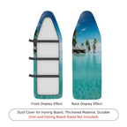 1-Piece Tropical Beach Blue Lagoon Scenic  Ironing Board Cover, Universal Size, Without Board