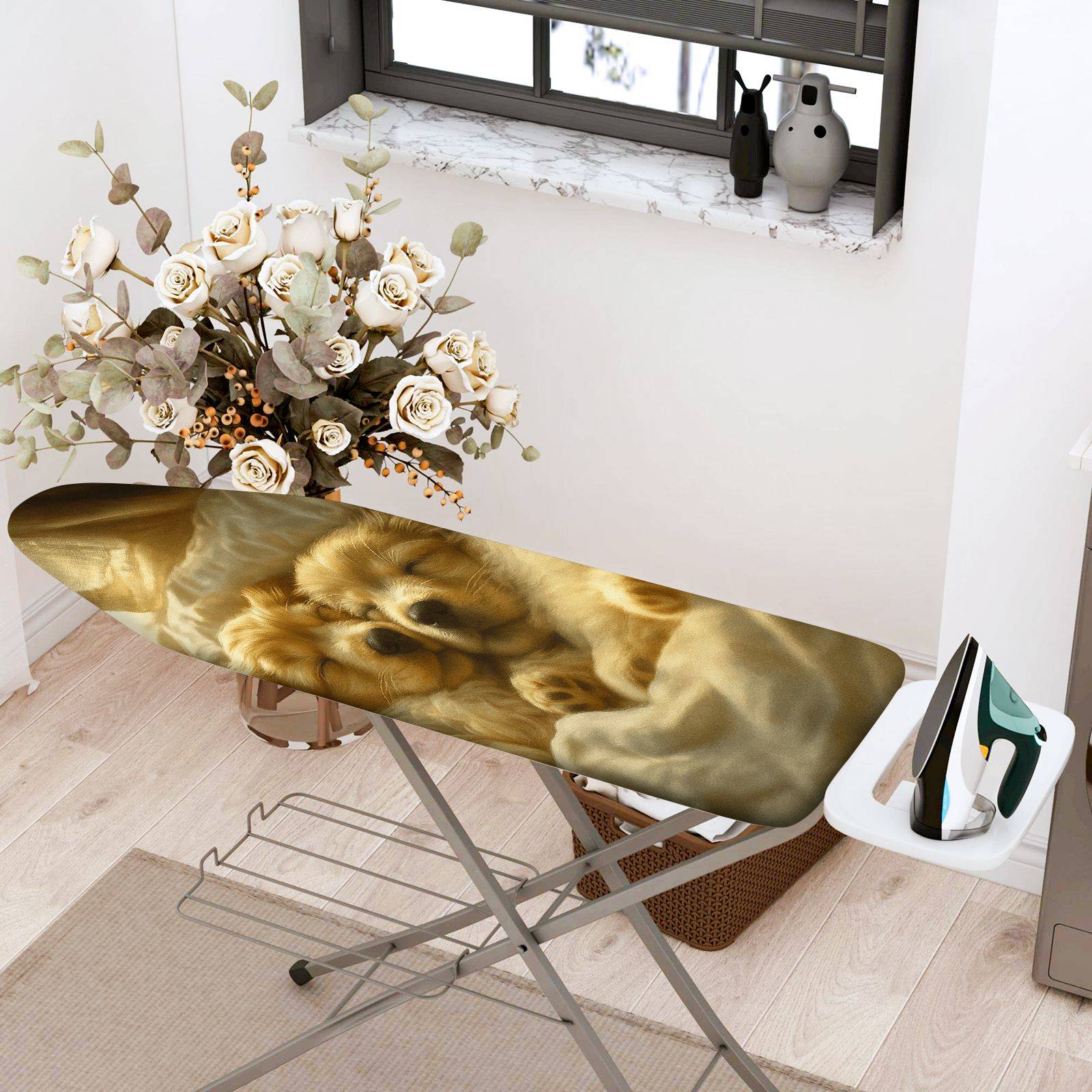 1-Piece Dog Puppy Sleeping  Ironing Board Cover, Universal Size, Without Board