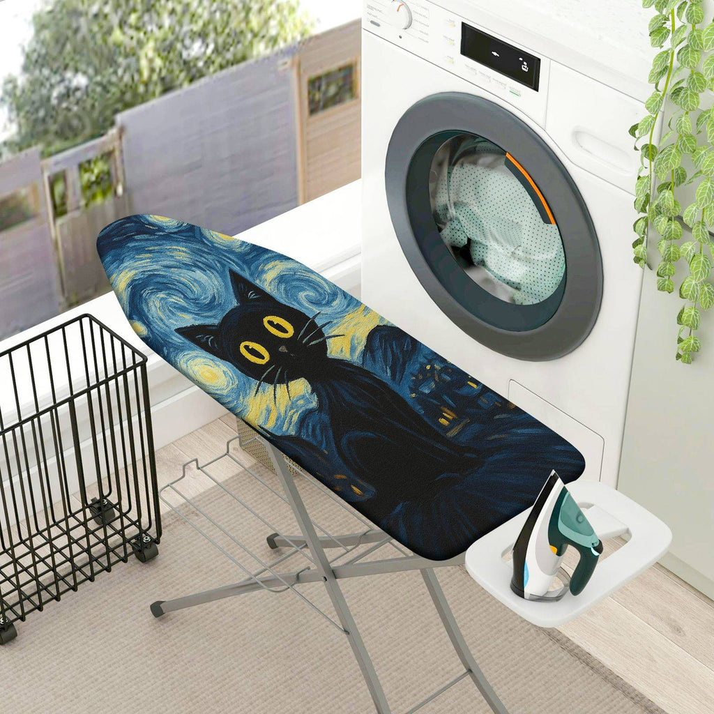 1-Piece Starry Night Cat Artistic  Ironing Board Cover, Universal Size, Without Board