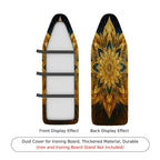 1-Piece Floral Golden Starburst Mandala  Ironing Board Cover, Universal Size, Without Board