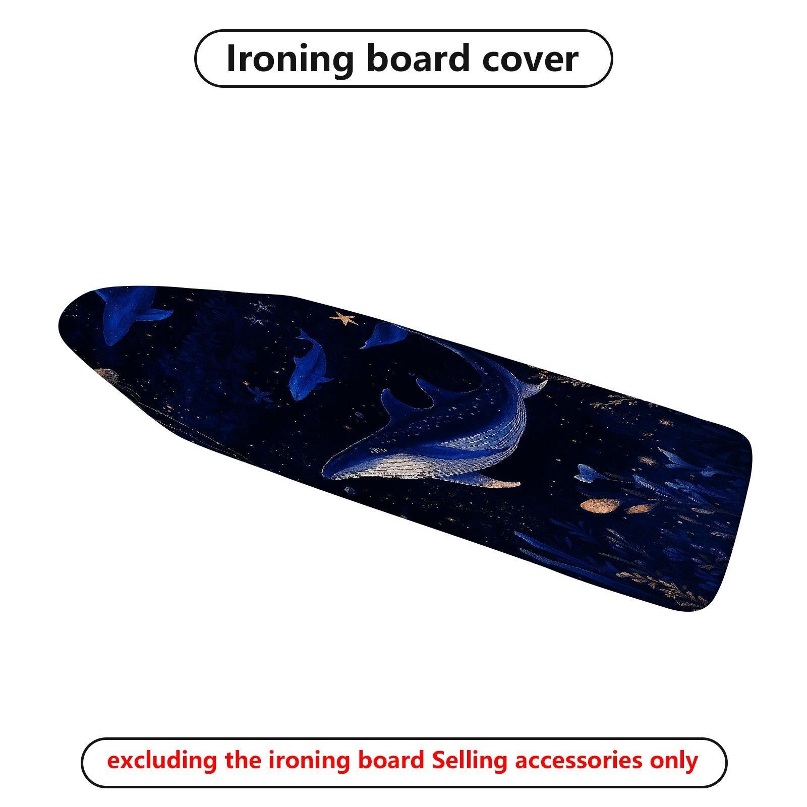 1-Piece Celestial Whale Starry Night Ocean  Ironing Board Cover, Universal Size, Without Board
