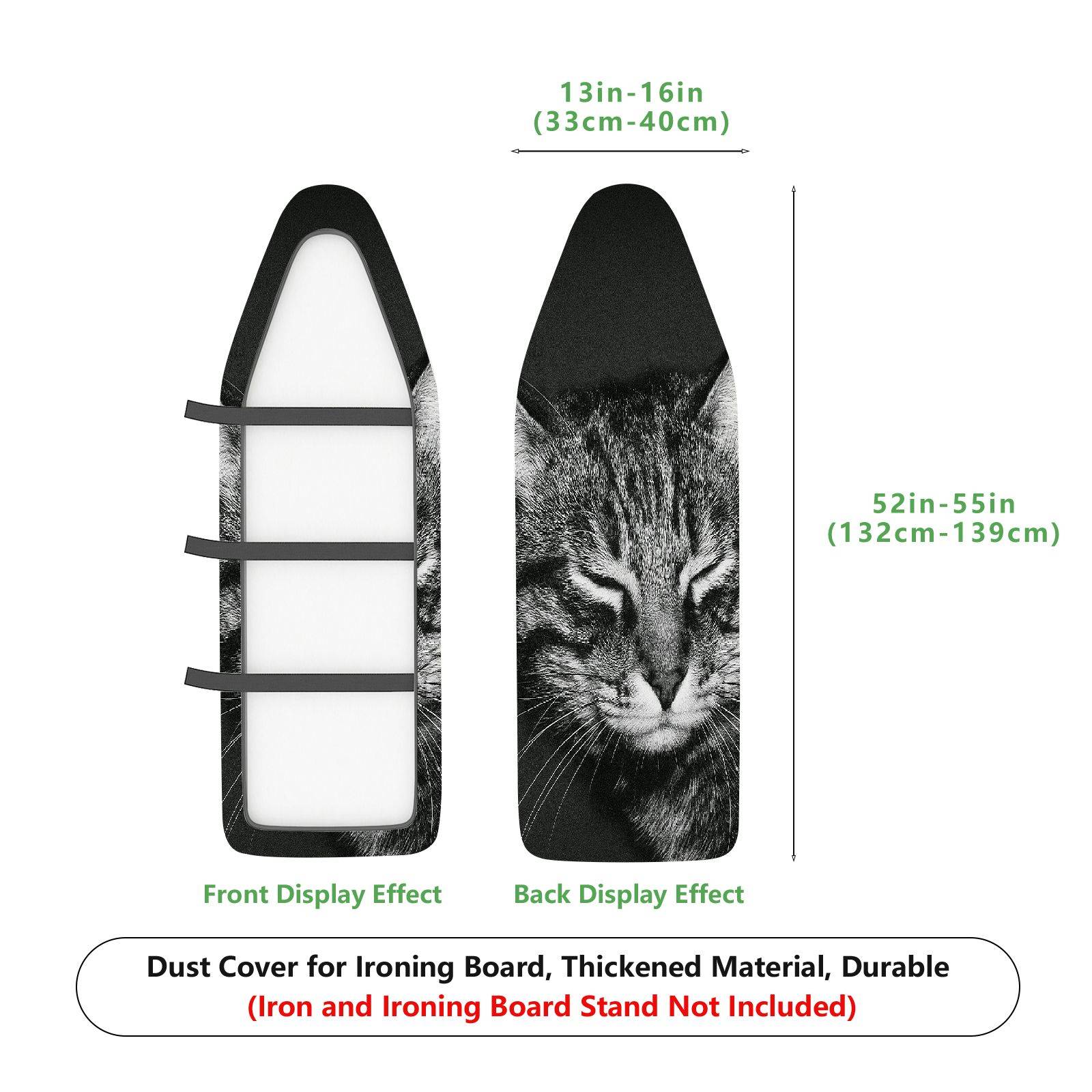 1-Piece Cat Print Black White  Ironing Board Cover, Universal Size, Without Board