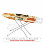 1-Piece Retro Orange Leaf Pattern Contemporary  Ironing Board Cover, Universal Size, Without Board