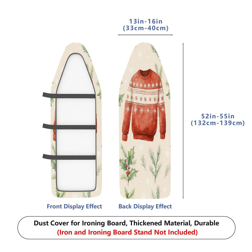 1-Piece Christmas Sweater Holly Decorative  Ironing Board Cover, Universal Size, Without Board