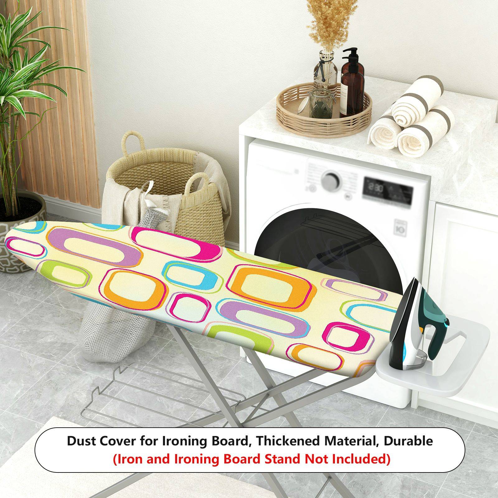 1-Piece Geometric Colorful Retro  Ironing Board Cover, Universal Size, Without Board