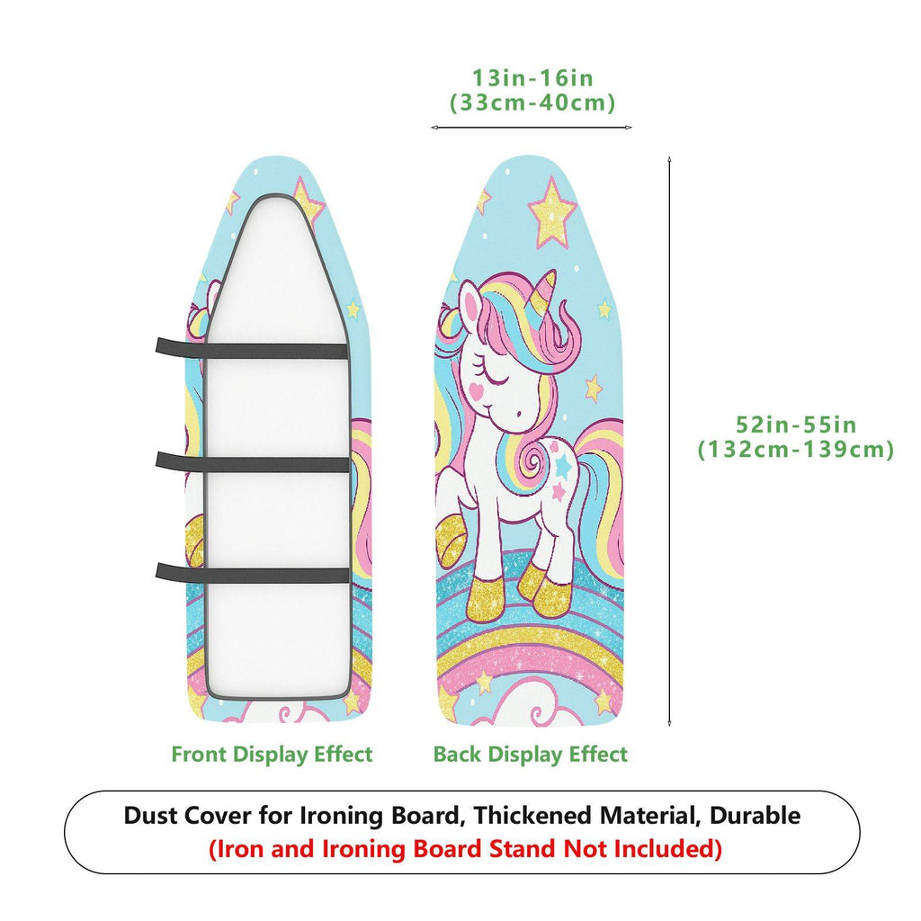 1-Piece Unicorn Rainbow Stars  Ironing Board Cover, Universal Size, Without Board