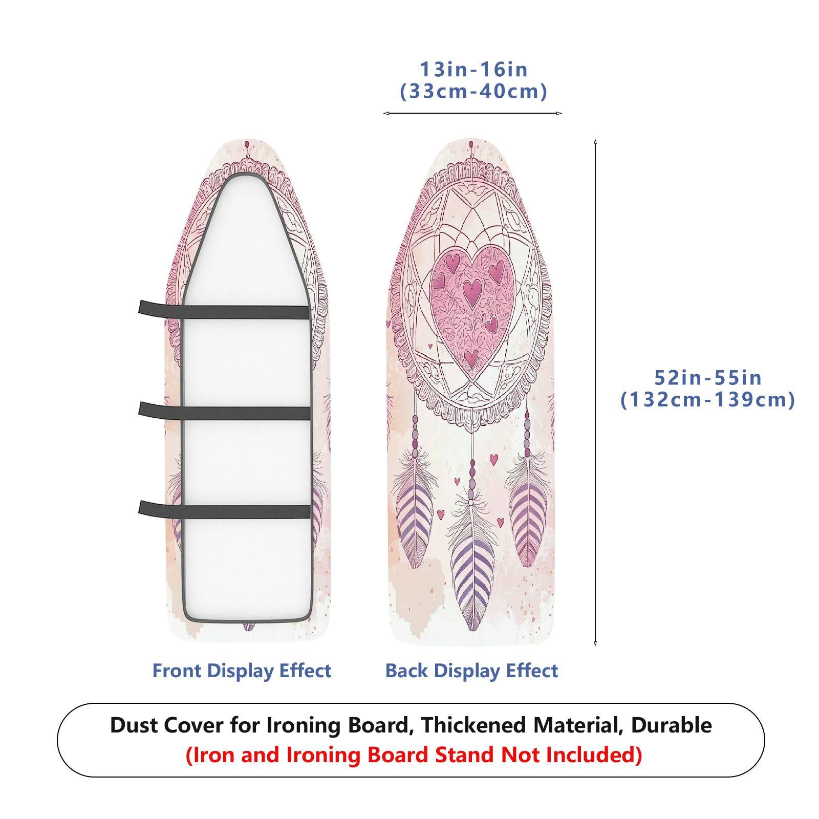 1-Piece Dreamcatcher Heart Feather  Ironing Board Cover, Universal Size, Without Board
