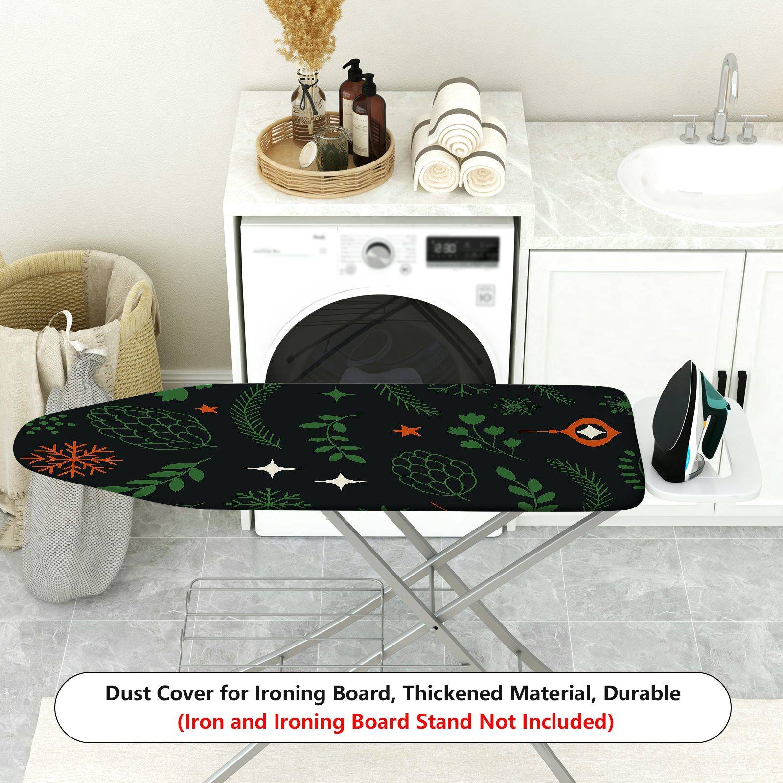 1-Piece Christmas Leaf Star  Ironing Board Cover, Universal Size, Without Board
