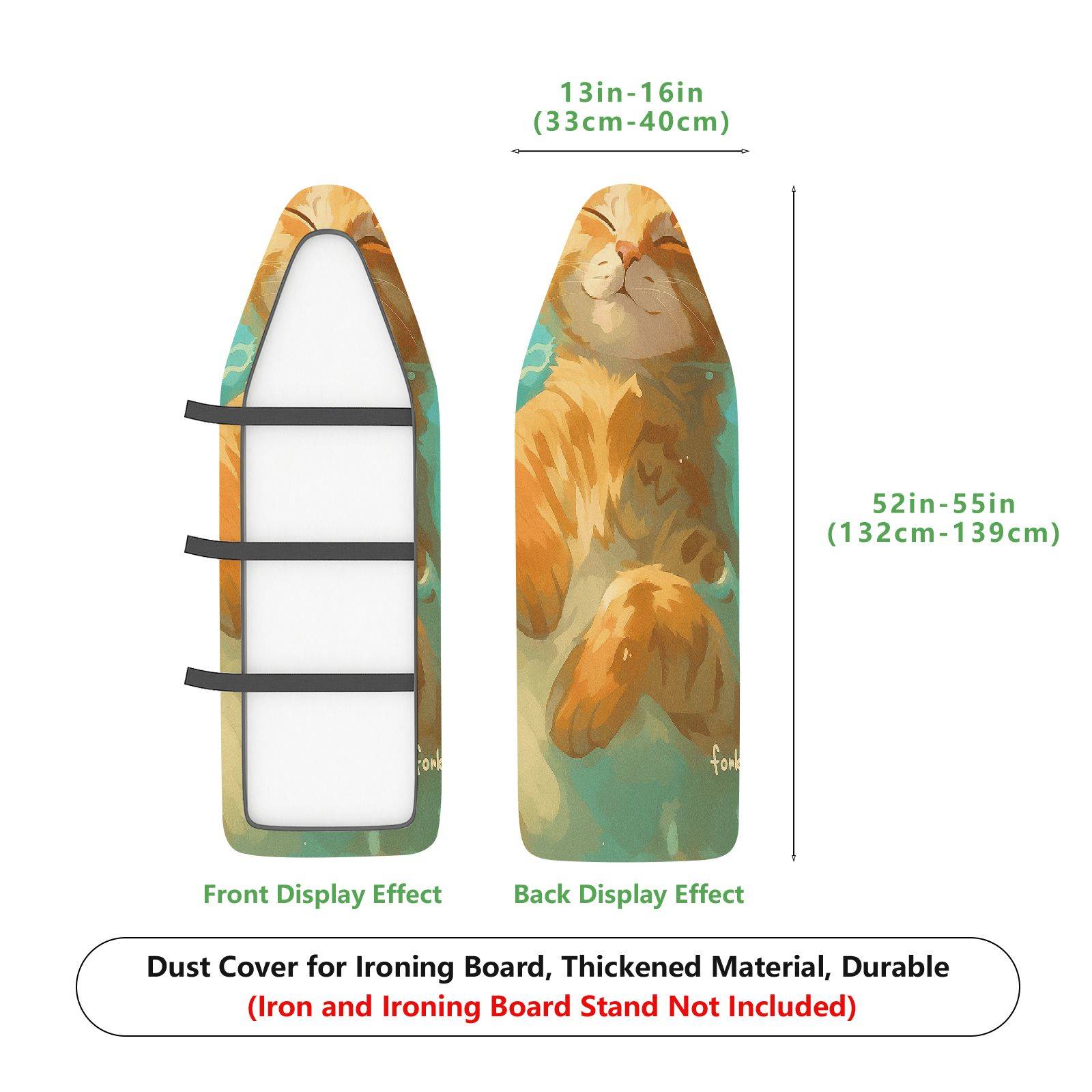 1-Piece Orange Cat  Ironing Board Cover, Universal Size, Without Board