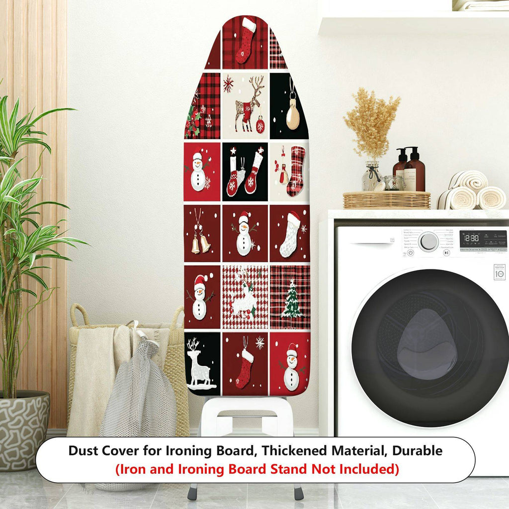 1-Piece Snowman Reindeer Stockings  Ironing Board Cover, Universal Size, Without Board