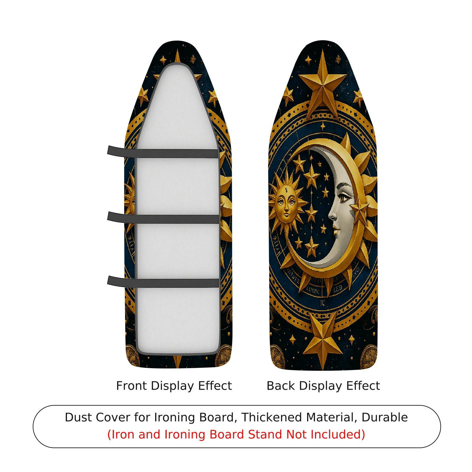 1-Piece Sun Moon Stars Celestial  Ironing Board Cover, Universal Size, Without Board